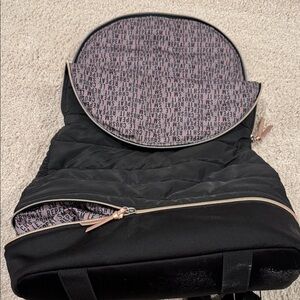 Stella & Dot Black Backpack with shoe pocket and straps for yoga mat